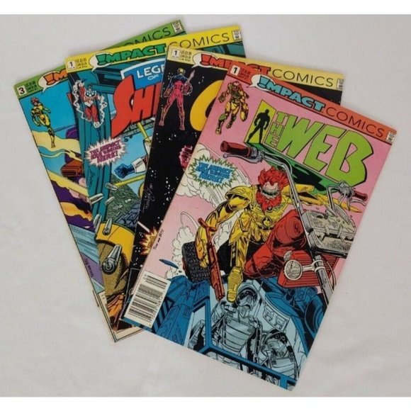 Impact Comics Book Lot,The Comet #1, The Web #1 and #3, The Shield #1 Mixed Lot - Picture 1 of 12